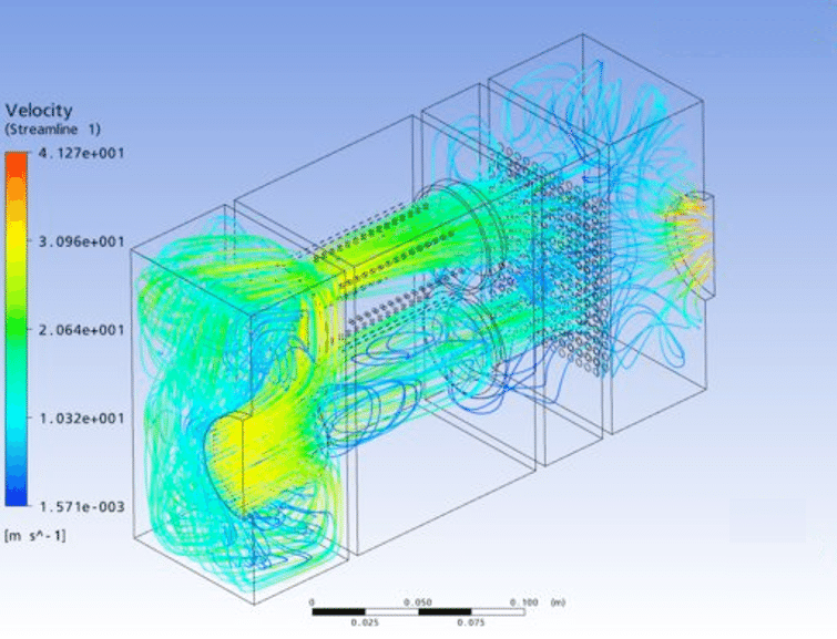 Air intake silencer The model shown in Figure 32 above was modeled using computational